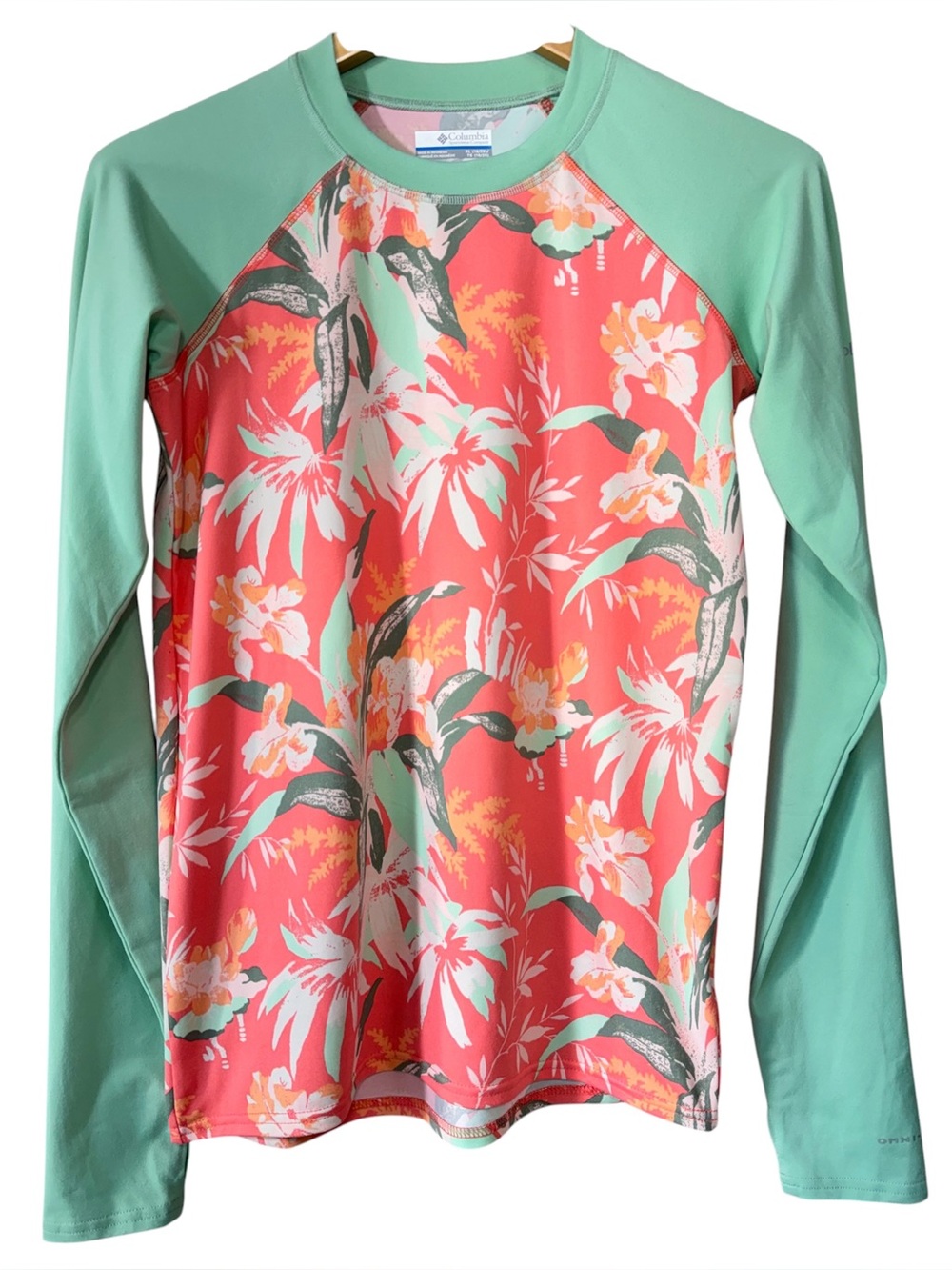 Columbia Longsleeve Swimming/Surfing Long Sleeve Floral Rashguard Girls XL 18/20